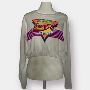 Coca Cola Slouchy Sweatshirt Cropped  Midriff Size Medium